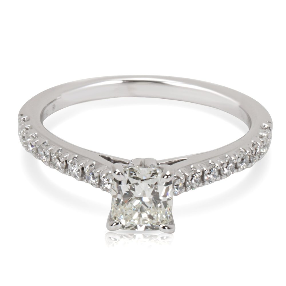 Ritani Diamond Cushion Cut Engagement Ring in 18K White Gold (0.58 J/VS1)